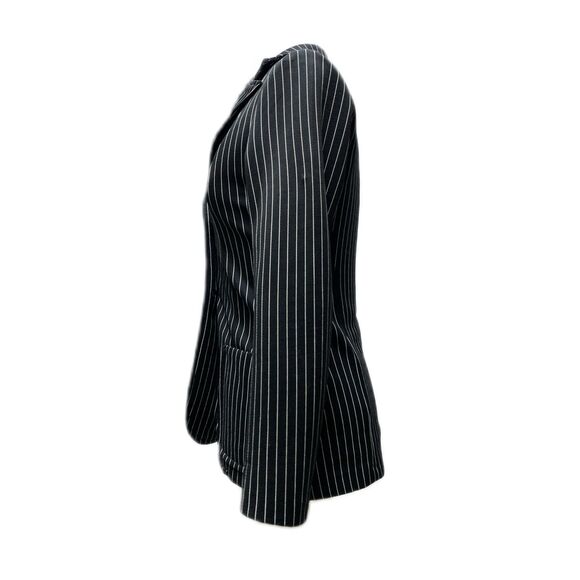 House Of Nu-Mode Stretch Black  White Pin Stripe Boss Blazer - Small / Medium - Picture 2 of 4